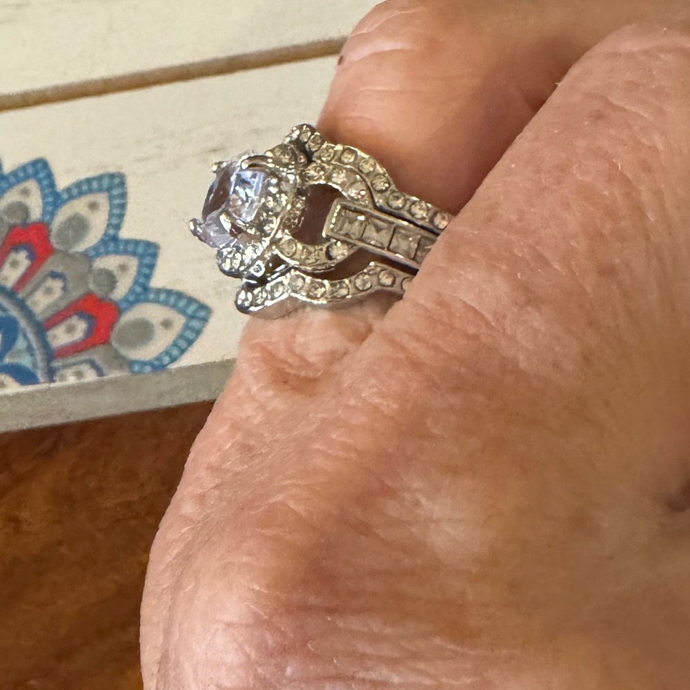 3 pcs Halo Stackable Rings with ShCubic Zirconias, Weddings, Engagement Ring - Picture 8 of 11